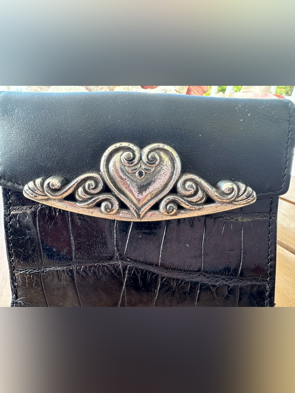 Brighton Black Authentic Small  Leather Heart-Accent Women's Wallet - Picture 11 of 11